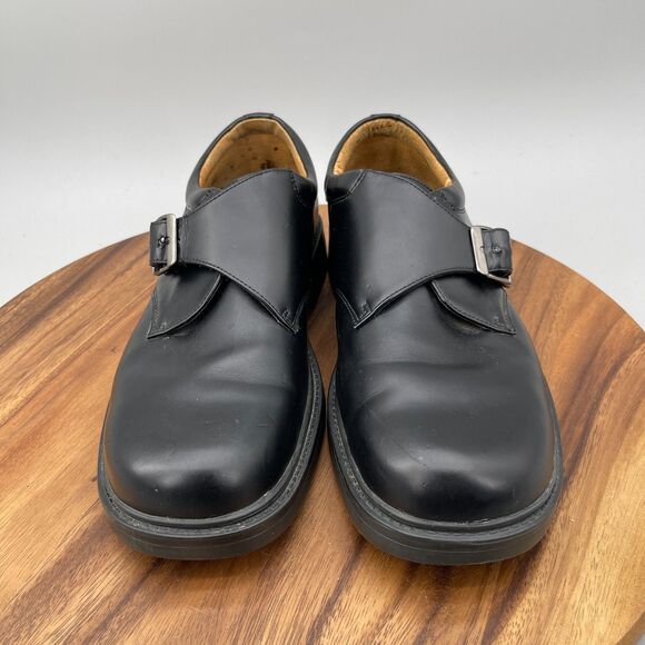 Skechers Oxfords Mens Size 11 Black Leather Chunky Slip On Monk Strap Dress Shoe main image 9